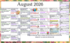 August 2026 Activity Calendars