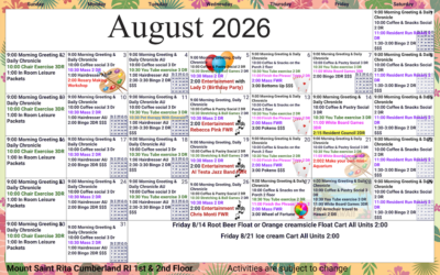 August 2026 Activity Calendars